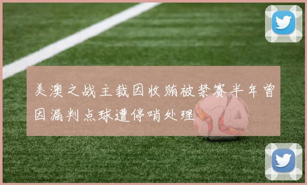 美澳之战主裁因收贿被禁赛半年曾因漏判点球遭停哨处理